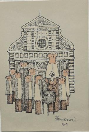 Art work by Adorno Bonciani Santa Croce - lithography paper 